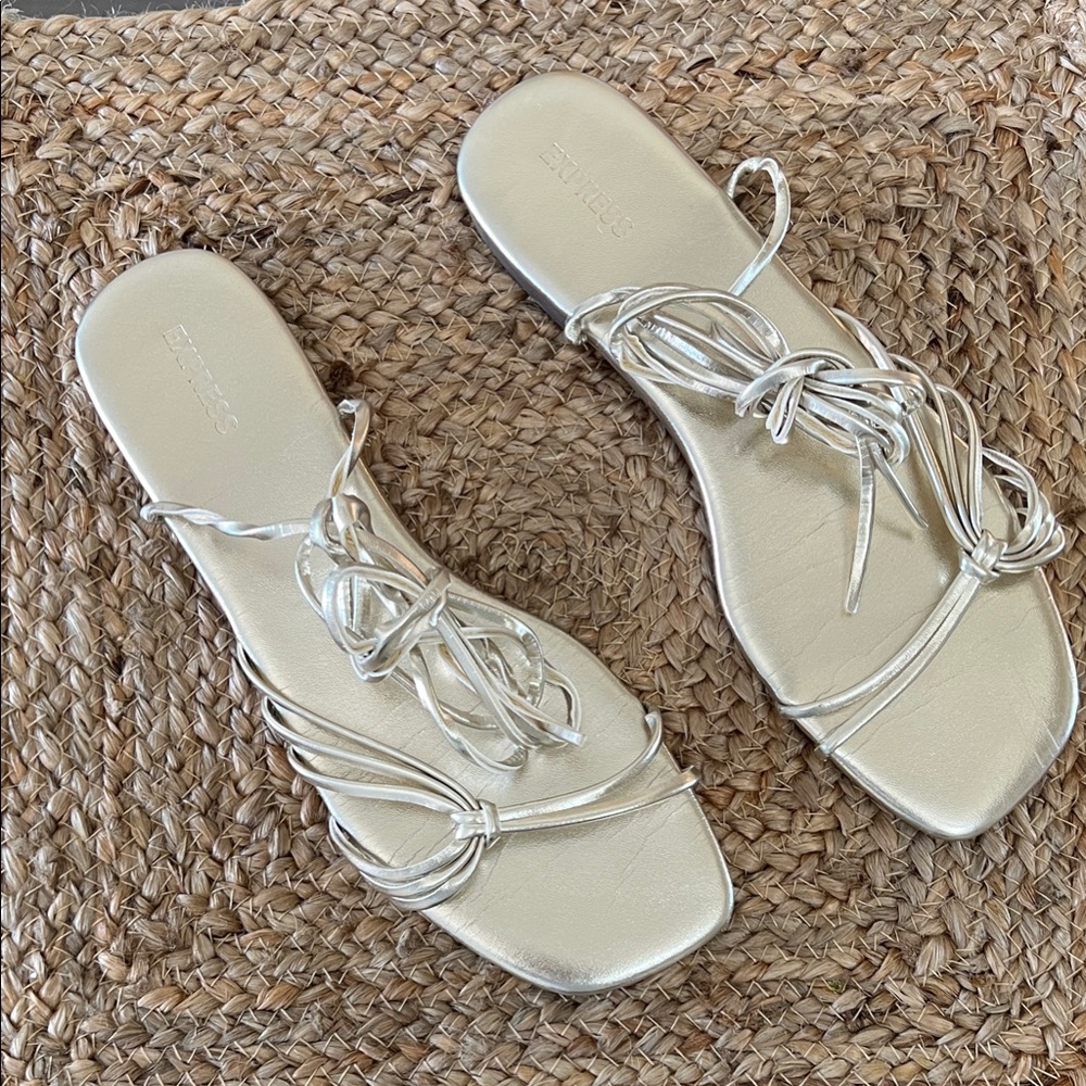 Express Gold Strappy Sandals